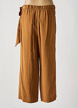 Pantalon 7/8 țesătură poplin mărime normală maro KITANA femeie
