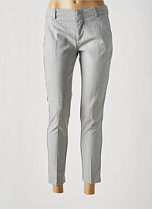 Pantalon 7/8 talie cu cleme talie joasă gri REIKO femeie