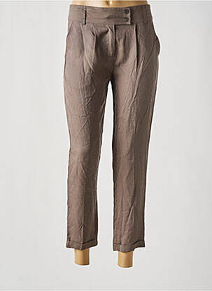 Pantalon 7/8 talie cu cleme talie joasă gri LES P'TITES BOMBES femeie