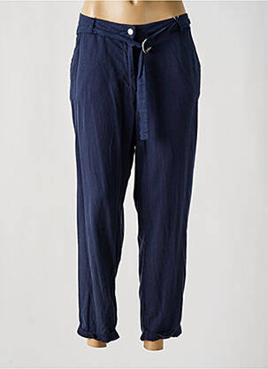 Pantalon 7/8 țesătură poplin mărime normală albastru C'EST BEAU LA VIE femeie
