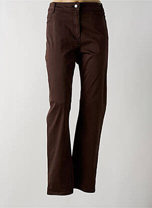 Pantalon slim țesătură poplin mărime normală maro DIANE LAURY femeie