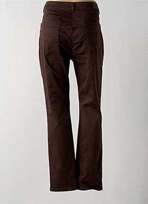 Pantalon slim țesătură poplin mărime normală maro DIANE LAURY femeie