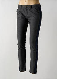 Pantalon chino broderie galoni laterali talie joasă albastru REIKO femme