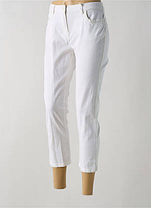 Pantalon trei sferturi țesătură poplin mărime normală alb C'EST BEAU LA VIE femeie
