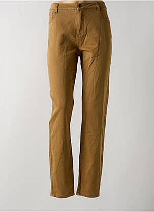 Pantalon slim țesătură poplin mărime normală galben GEISHA femeie