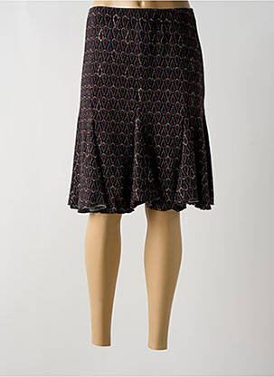 Fustă midi negru UN TEMPS POUR ELLE femeie