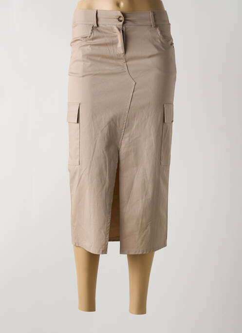 Fustă midi maro APRIL VINTAGE femeie