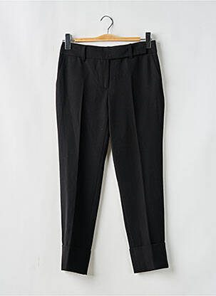 Pantalon 7/8 talie cu cleme talie joasă negru CREME femeie