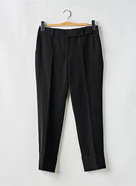 Pantalon 7/8 talie cu cleme talie joasă negru CREME femeie