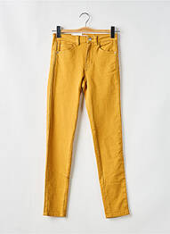 Pantalon slim țesătură poplin talie înaltă galben C'EST BEAU LA VIE femme