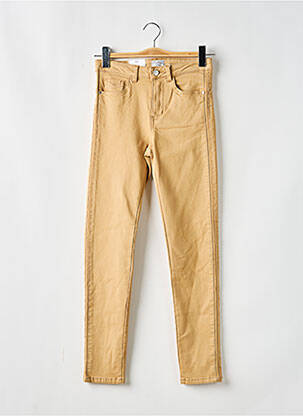 Pantalon slim talie înaltă talie înaltă bej C'EST BEAU LA VIE femeie