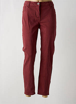 Pantalon slim țesătură poplin mărime normală roșu BRANDTEX femeie