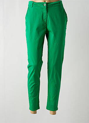 Pantalon 7/8 țesătură poplin mărime normală verde LE PETIT BAIGNEUR femeie