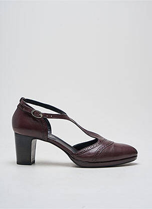 Pantofi cu toc țesătură satinată toc de 4 la 6 cm violet HOMERS femeie