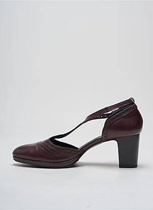 Pantofi cu toc țesătură satinată toc de 4 la 6 cm violet HOMERS femeie