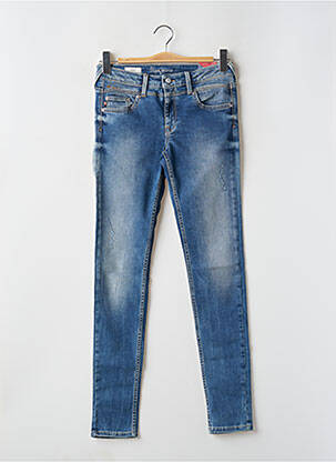Blugi skinny efect uzat decolorat mărime reglabilă albastru PEPE JEANS băiat