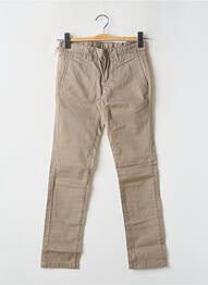 Pantalon chino croială dreaptă mărime reglabilă bej închis TEDDY SMITH băiat