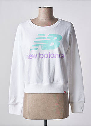 Hanorac elasticitate mâneci lungi alb NEW BALANCE femeie
