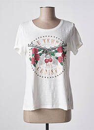 Tricou croială cambrată mâneci scurte bej LE TEMPS DES CERISES fată