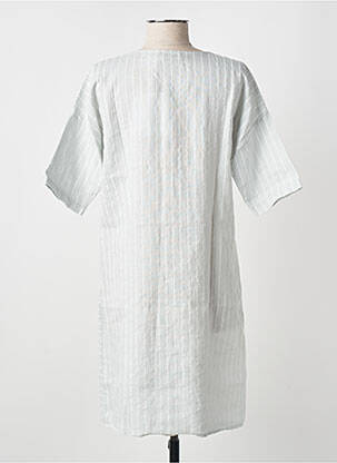 Rochie scurtă mâneci scurte mâneci scurte gri BLANC BOHEME femeie