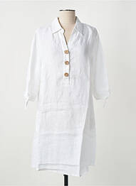 Rochie scurtă mâneci 3/4 mâneci 3/4 alb BLANC BOHEME femme