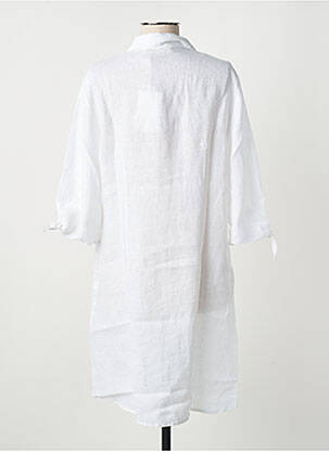 Rochie scurtă mâneci 3/4 mâneci 3/4 alb BLANC BOHEME femeie