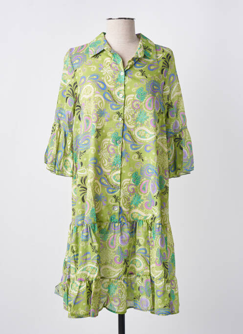 Rochie midi verde BLANC BOHEME femeie