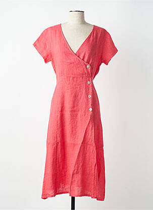 Rochie midi roz BLANC BOHEME femeie