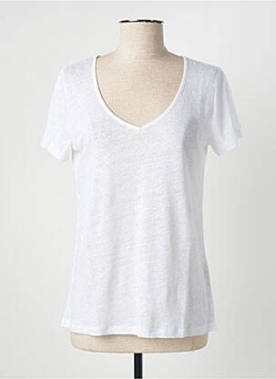 Top alb BLANC BOHEME femeie