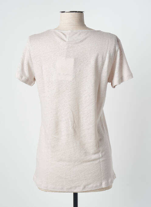 Top mâneci scurte mâneci scurte bej BLANC BOHEME femme