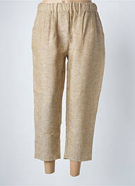 Pantalon 7/8 țesătură poplin mărime normală bej BLANC BOHEME femme
