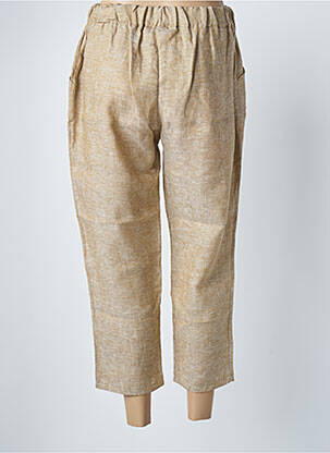 Pantalon 7/8 țesătură poplin mărime normală bej BLANC BOHEME femeie