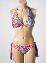 Costum de baie din două piese elasticitate top triunghiuri albastru ADMAS femme