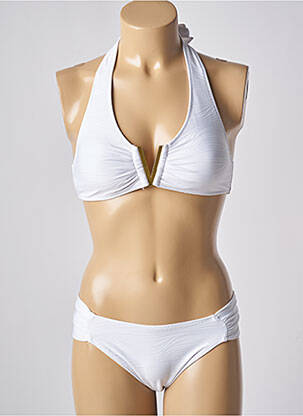 Costum de baie din două piese elasticitate top triunghiuri alb ADMAS femeie
