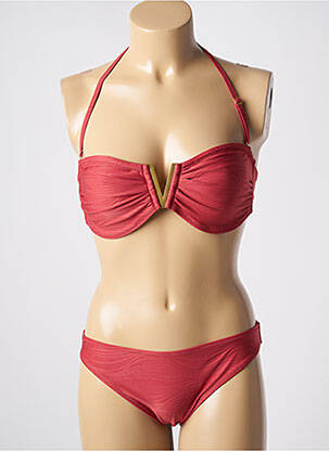 Costum de baie din două piese elasticitate top sutien modelat roșu ADMAS femeie