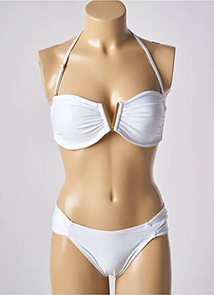 Costum de baie din două piese elasticitate top sutien modelat alb ADMAS femeie