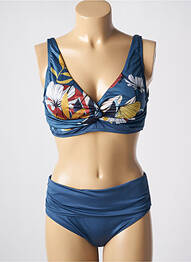 Costum de baie din două piese elasticitate top triunghiuri albastru ADMAS femme