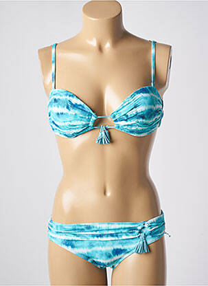 Costum de baie din două piese elasticitate top sutien modelat albastru DAG ADOM femeie