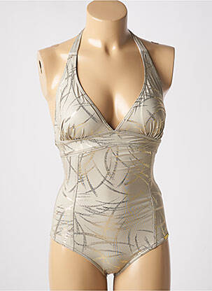 Costum de baie dintr-o singură piesă elasticitate top triunghiuri verde MISS CARAÏBES femeie