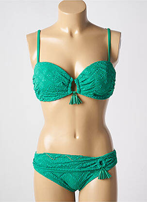 Costum de baie din două piese elasticitate top sutien modelat verde DAG ADOM femeie