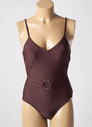 Costum de baie dintr-o singură piesă elasticitate top triunghiuri maro YSABEL MORA femme