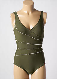 Costum de baie dintr-o singură piesă elasticitate top triunghiuri verde YSABEL MORA femme