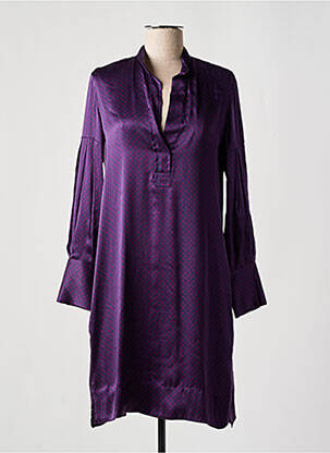 Rochie midi croială fluidă mâneci lungi violet ROSSO 35 femeie