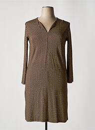Rochie midi imprimeu fantezie mâneci lungi maro SIYU femeie