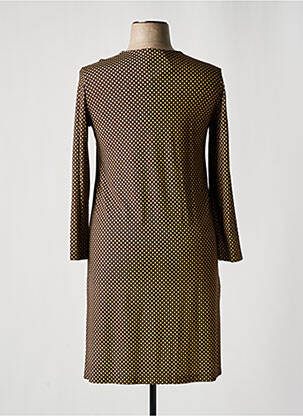 Rochie midi imprimeu fantezie mâneci lungi maro SIYU femeie