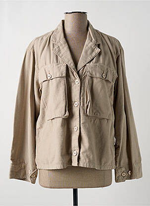 Jachete casual guler tip costum bej ACQUAVERDE femeie
