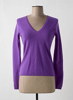 Pulover croială cambrată mâneci lungi violet ALLUDE femeie