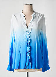 Bluză manșete cu nasturi și deschidere mâneci lungi albastru HER SHIRT femme