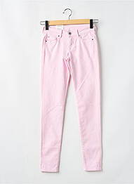 Pantalon slim țesătură poplin mărime normală roz PEPE JEANS femme