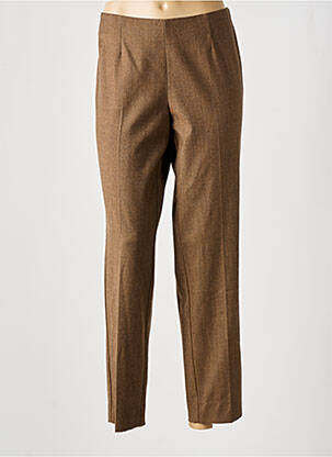 Pantalon drept talie cu cleme talie înaltă maro ROSSO 35 femeie